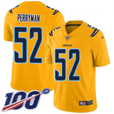 Los Angeles Chargers NFL Football Denzel Perryman Gold Jersey Youth Limited #52 100th Season Inverted Legend
